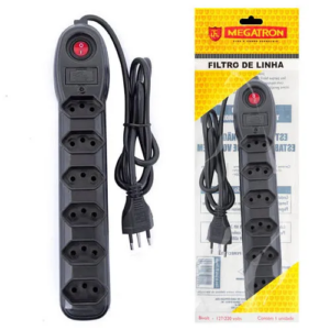 Filtro de linha Megatron 06 tomadas Bivolt