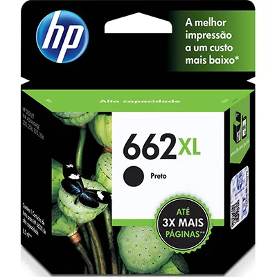 Cartucho Tinta Original HP 662 XL Preto